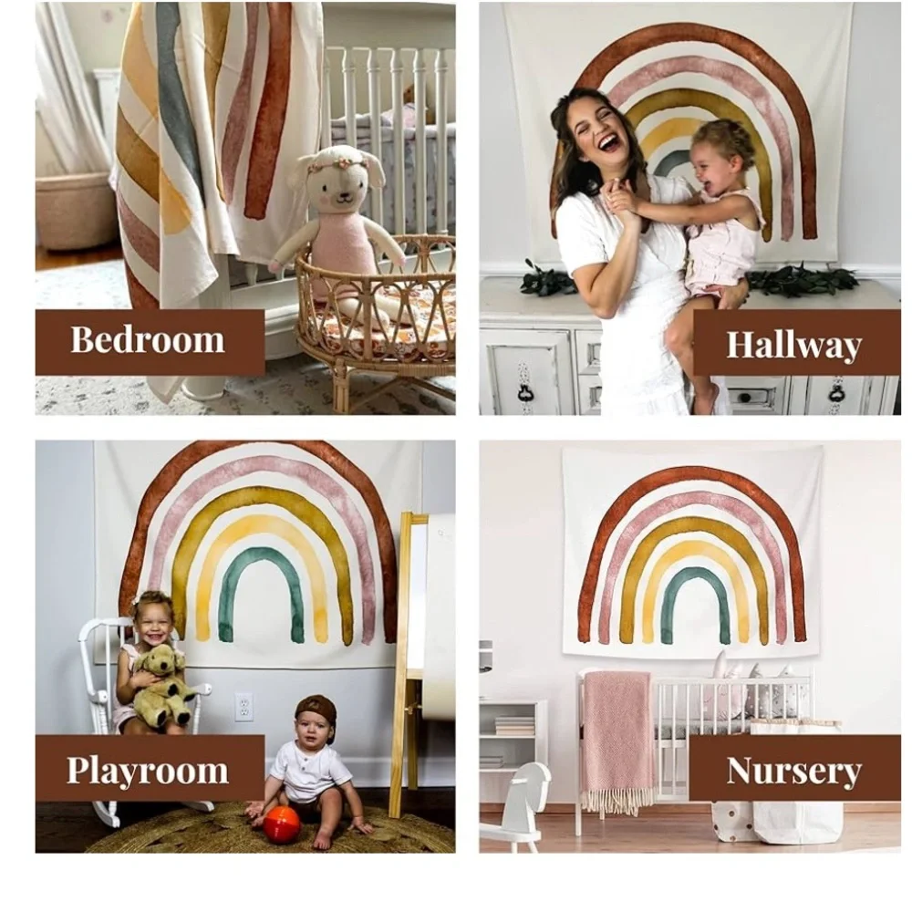 Colorful NWT Rainbow Wall Tapestry